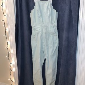 BCBGeneration Light Blue Denim Jumpsuit